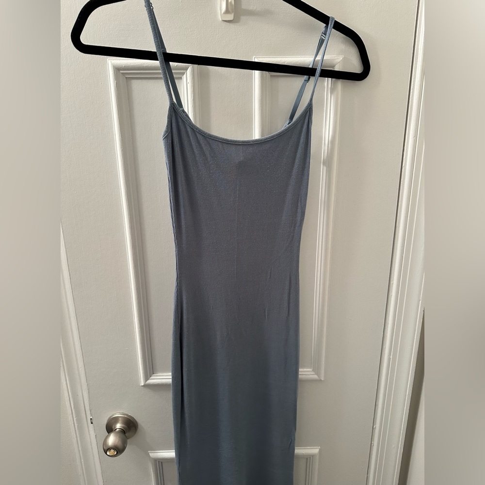 Skims Arctic Blue Soft Lounge Slip Dress Long